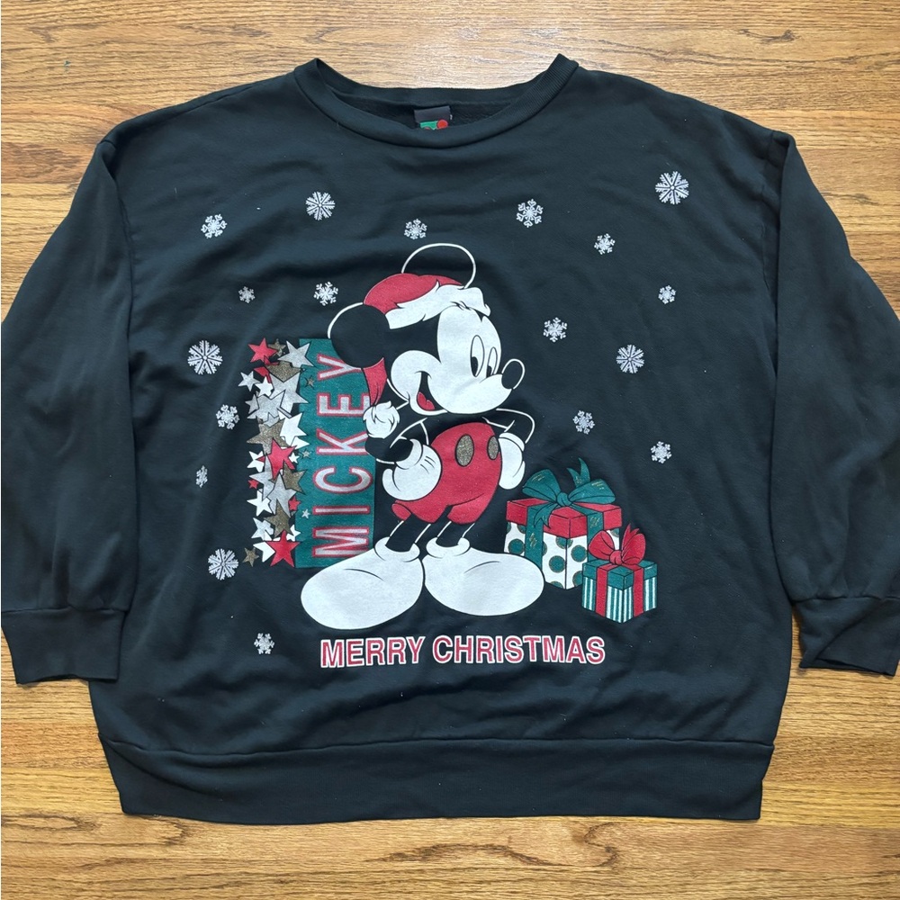 Vintage 90s Disney Mickey Mouse Christmas Sweatshirt Mickey Unlimited Size XL